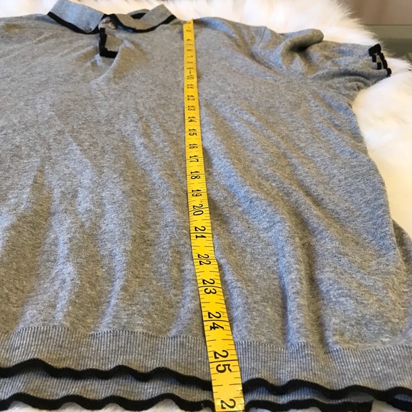 Ted Baker polo shirt grey cotton stretchy tee button up collar top - Picture 11 of 15